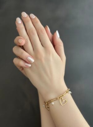 צמיד צ׳ארמס לבבות זהב