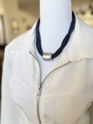 שרשרת חבל כחול צינור כסוף