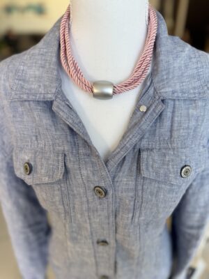 שרשרת חבל ורוד צינור כסוף