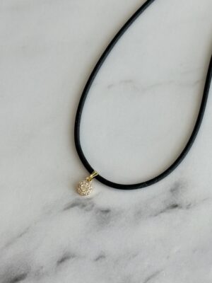 שרשרת גומי זירקון מוזהב