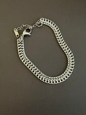 צמיד חוליות עבה כסוף