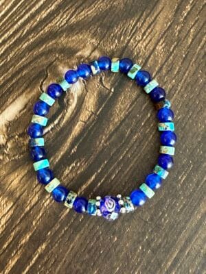 צמיד גמיש ג’אספר טורקיז וכחול