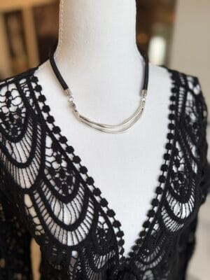 שרשרת חבל שחור סמייל