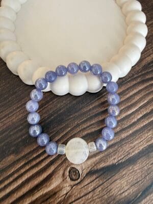 צמיד גמיש זכוכית סגול