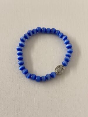 צמיד גמיש עין החתול כחול