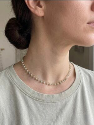 שרשרת בוהו זהב ותכולים