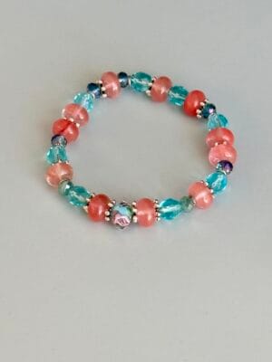 צמיד גמיש קריסטלים ורוז קוורץ