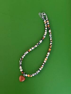 שרשרת ג’אספר מנומר לב חום