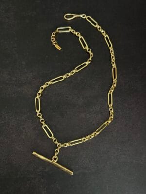 שרשרת לולאות T-bar בזהב